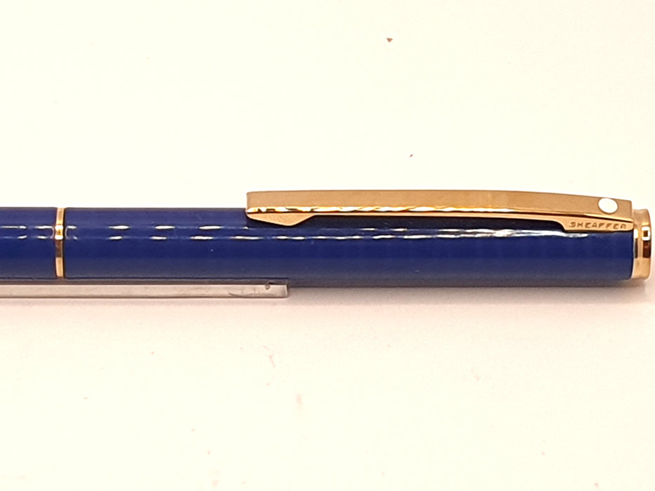 Vintage Sheaffer Fashion Blue Marble with Gold Trim Ballpoint Pen