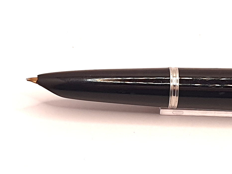 Vintage Parker 51 Mk II Black with Chrome Trim and Lustraloy Cap Fountain Pen (14ct F Nib)