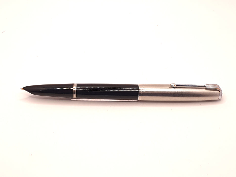 Vintage Parker 51 Mk II-B Black with Lustraloy Cap and Chrome Trim Fountain Pen (14ct B Nib)