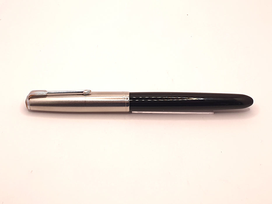Vintage Parker 51 Mk II-B Black with Lustraloy Cap and Chrome Trim Fountain Pen (14ct B Nib)