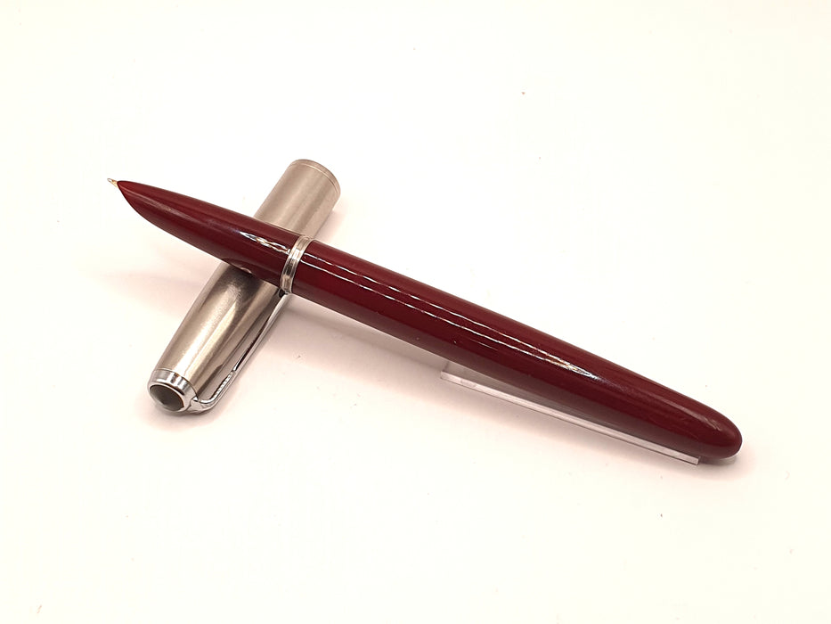 Vintage Parker 51 Mk II-B Burgundy with Lustraloy Cap and Chrome Trim Fountain Pen (14ct EF Nib)