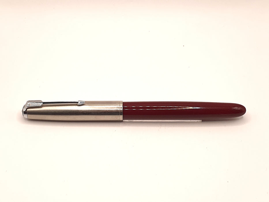 Vintage Parker 51 Mk II-B Burgundy with Lustraloy Cap and Chrome Trim Fountain Pen (14ct EF Nib)