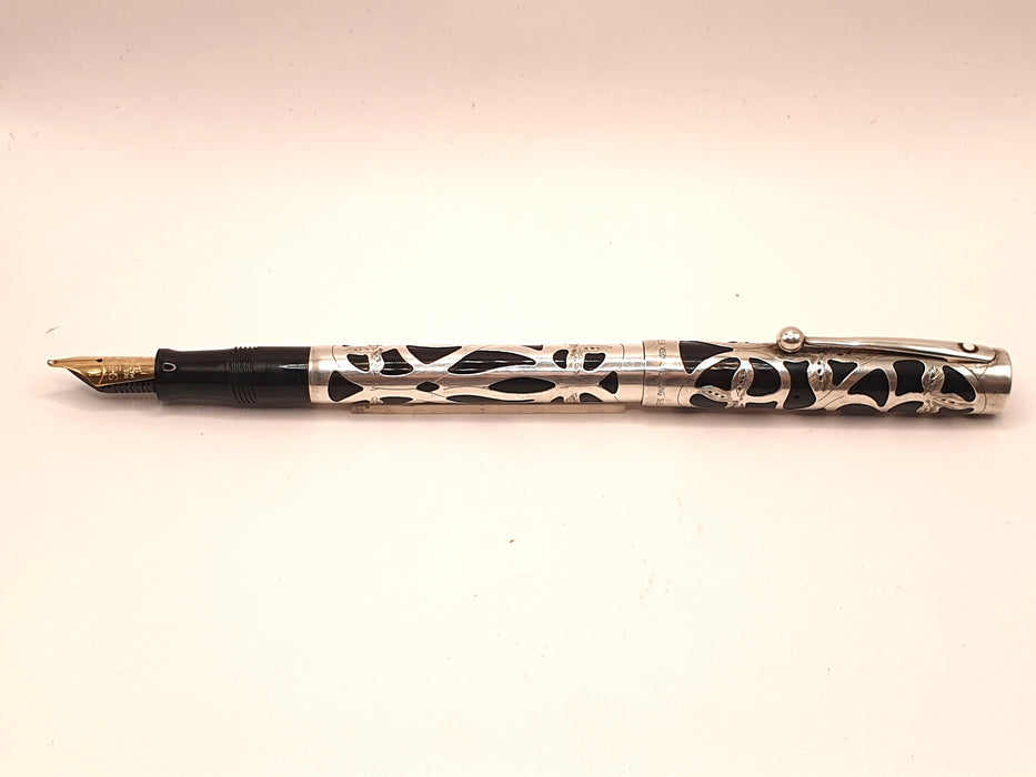Vintage Sheaffer Nostalgia 800 Sterling Silver Filigree Overlay Fountain Pen (14ct B Nib)