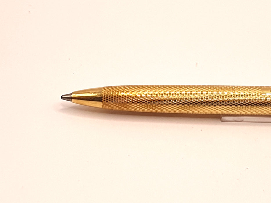 Vintage Sheaffer Imperial 18ct Solid Gold Barleycorn Pattern Ballpoint Pen