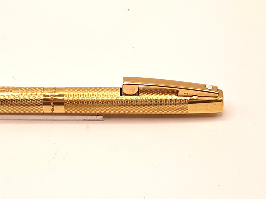 Vintage Sheaffer Imperial 18ct Solid Gold Barleycorn Pattern Ballpoint Pen