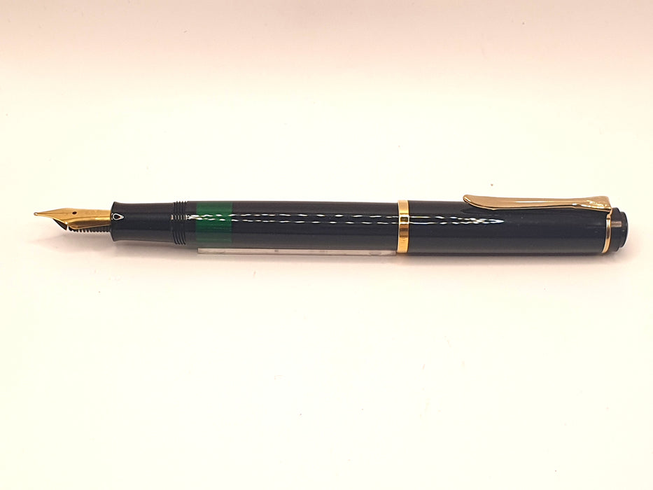 Vintage Pelikan M200 Black with Gold Trim Fountain Pen (M Nib)