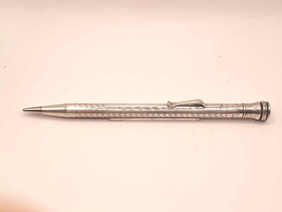 Vintage Eversharp Silver-Plated Chevrons and Lines Pattern Mechanical Pencil (1.18mm)