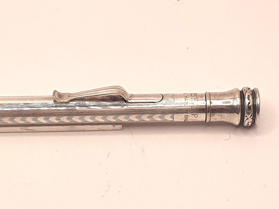 Vintage Eversharp Silver-Plated Chevrons and Lines Pattern Mechanical Pencil (1.18mm)