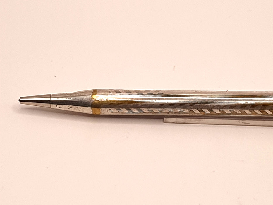 Vintage Eversharp Silver-Plated Chevrons and Lines Pattern Mechanical Pencil (1.18mm)