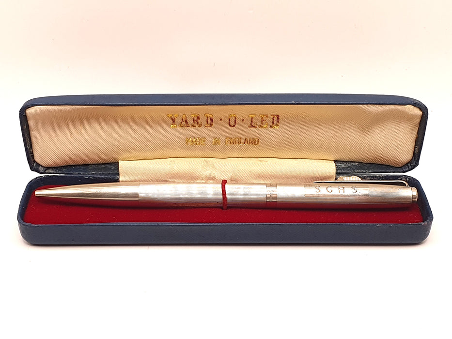 Vintage Yard of Led Deluxe Striated Sterling Silver Ballpoint Pen