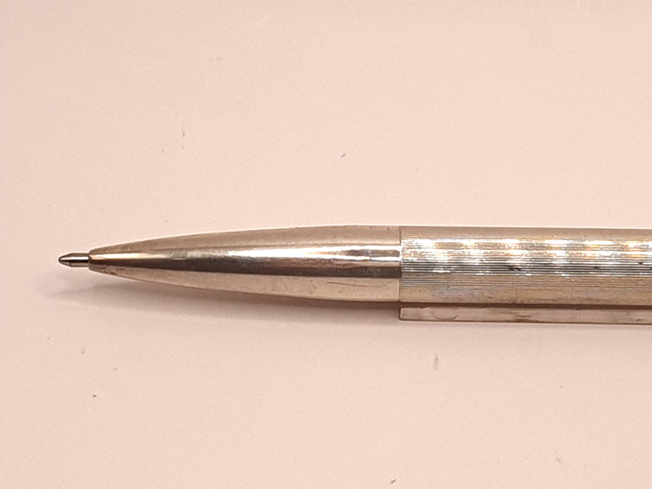 Vintage Yard of Led Deluxe Striated Sterling Silver Ballpoint Pen