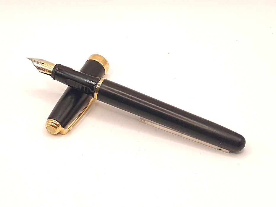 Vintage Sheaffer Prelude Black with Gold Trim Fountain Pen (F Nib)