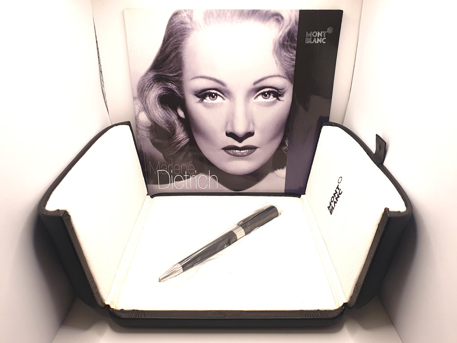 Vintage Montblanc Marlene Dietrich Special Edition Black with Platinum Trim And Sapphire Cap Jewel Ballpoint Pen