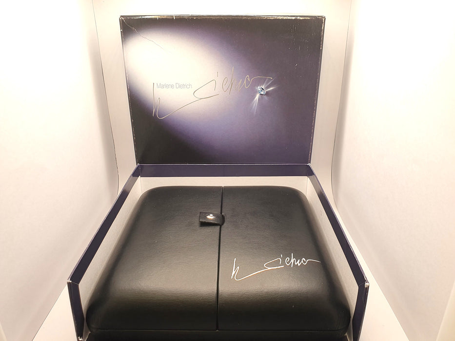Vintage Montblanc Marlene Dietrich Special Edition Black with Platinum Trim And Sapphire Cap Jewel Ballpoint Pen