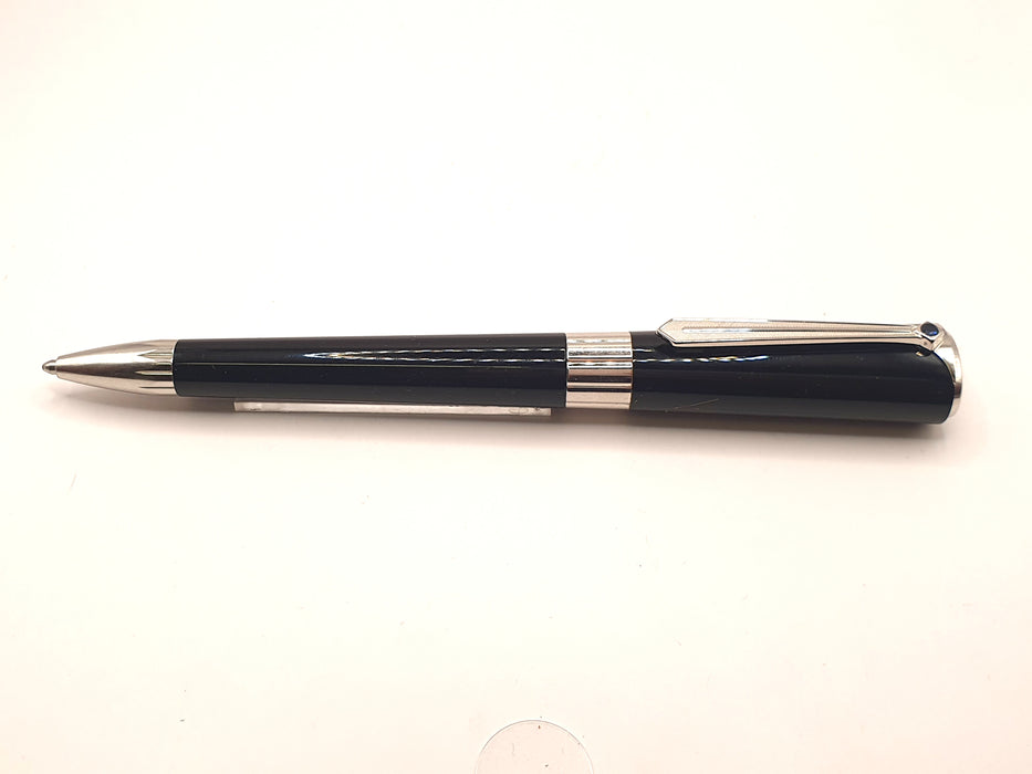 Vintage Montblanc Marlene Dietrich Special Edition Black with Platinum Trim And Sapphire Cap Jewel Ballpoint Pen