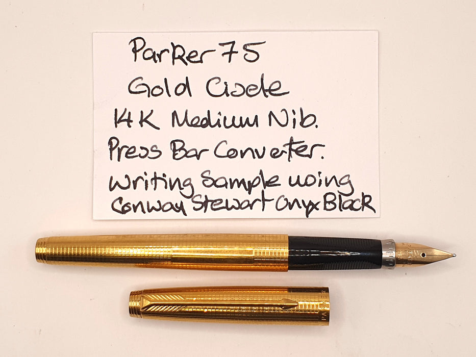 Vintage Parker 75 Cicelé Insignia 14ct Gold-Filled Fountain Pen (14ct M Nib)