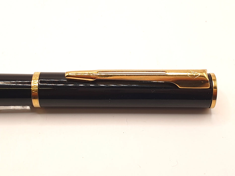 Vintage Waterman Apostrophe Black with Gold Trim Fountain Pen (M Nib)