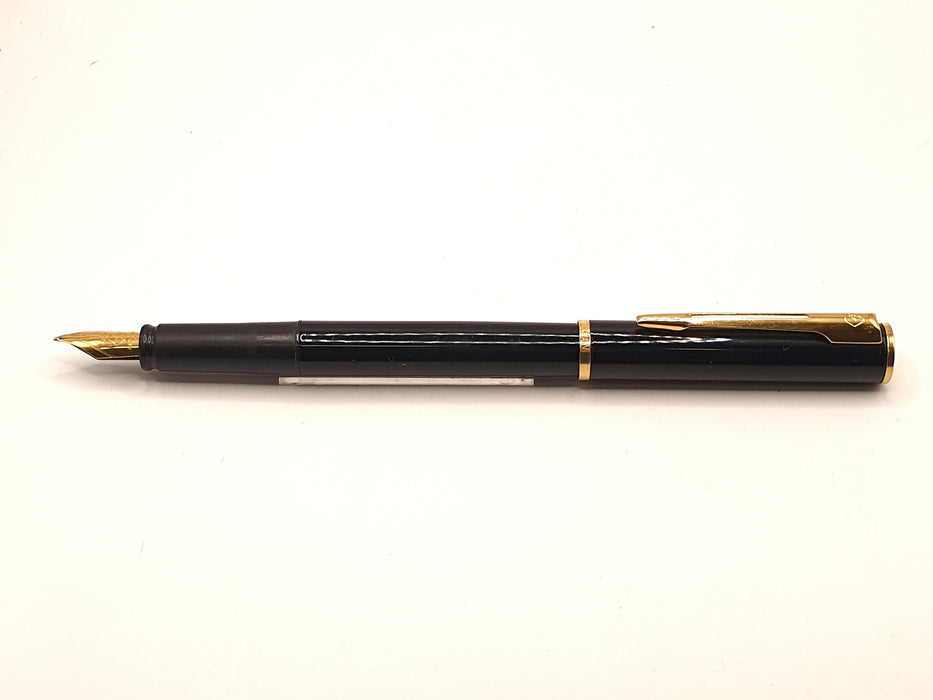 Vintage Waterman Apostrophe Black with Gold Trim Fountain Pen (M Nib)