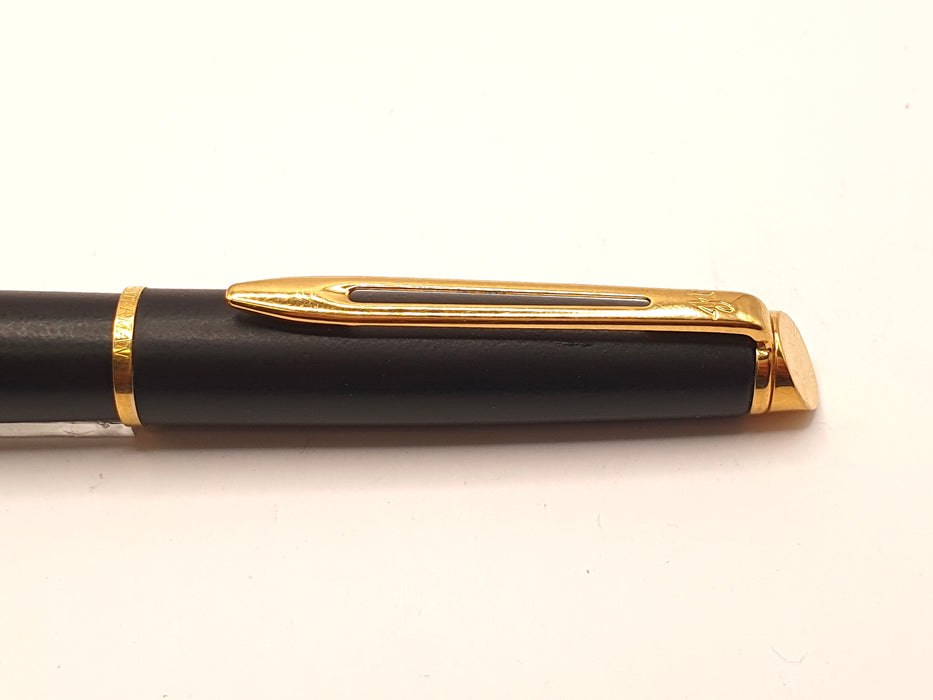 Vintage Waterman Hemisphere Mk I Matte Black with Gold Trim Fountain Pen (GP F Nib)