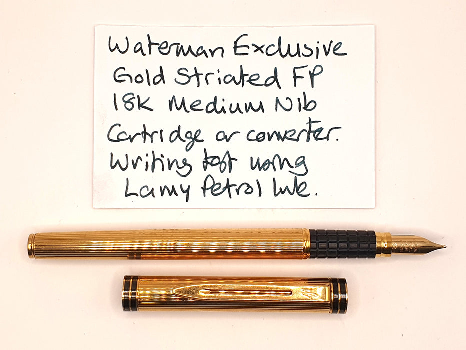 Vintage Waterman Exclusive Fluted Gold-Plated Fountain Pen (18ct M Nib)