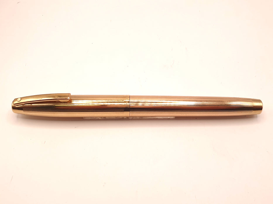 Vintage Sheaffer Imperial 727 Gold-Plated Lined Pattern Fountain Pen (14ct F Nib)