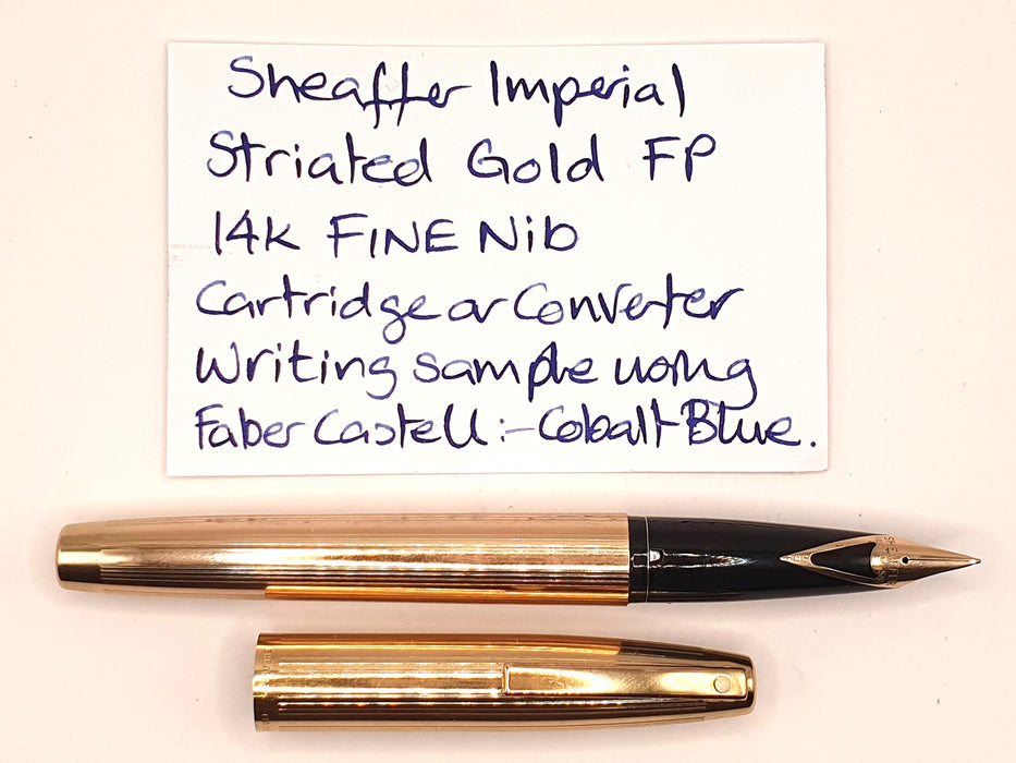 Vintage Sheaffer Imperial 727 Gold-Plated Lined Pattern Fountain Pen (14ct F Nib)