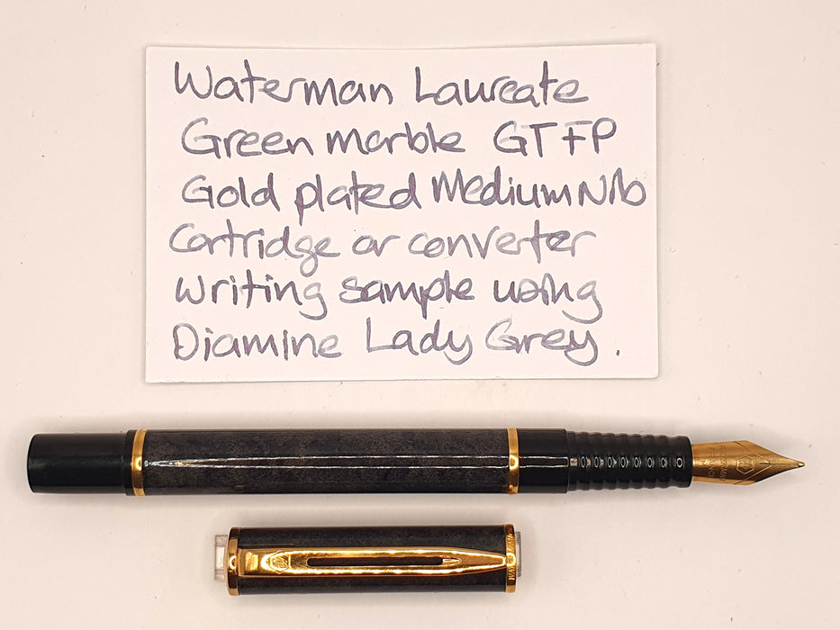 Vintage Waterman Laureat Green Marble with Gold Trim Fountain Pen (GP M Nib)
