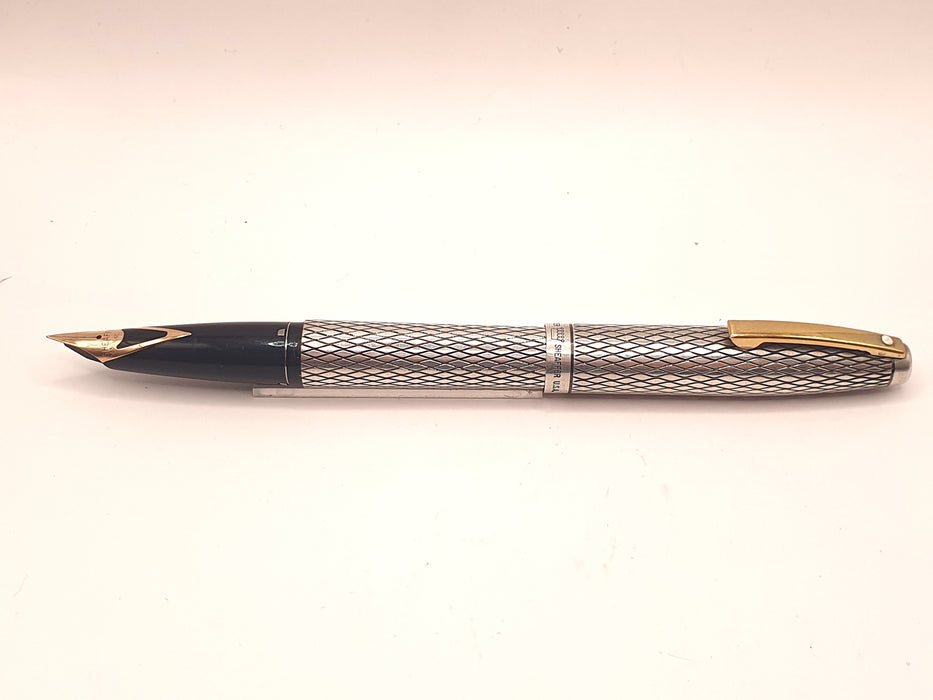 Vintage Sheaffer Imperial Sterling Silver Diamond Pattern with Gold Trim (14ct EF Nib)