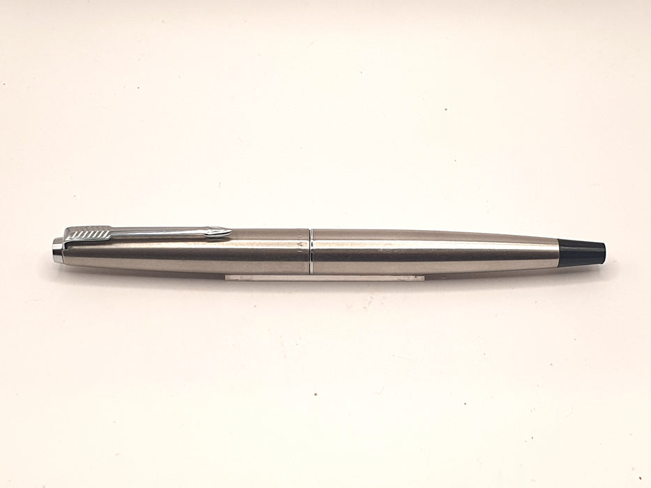 Vintage Parker 45 Flighter Stainless Steel with Chrome Trim Fountain Pen (F Nib)
