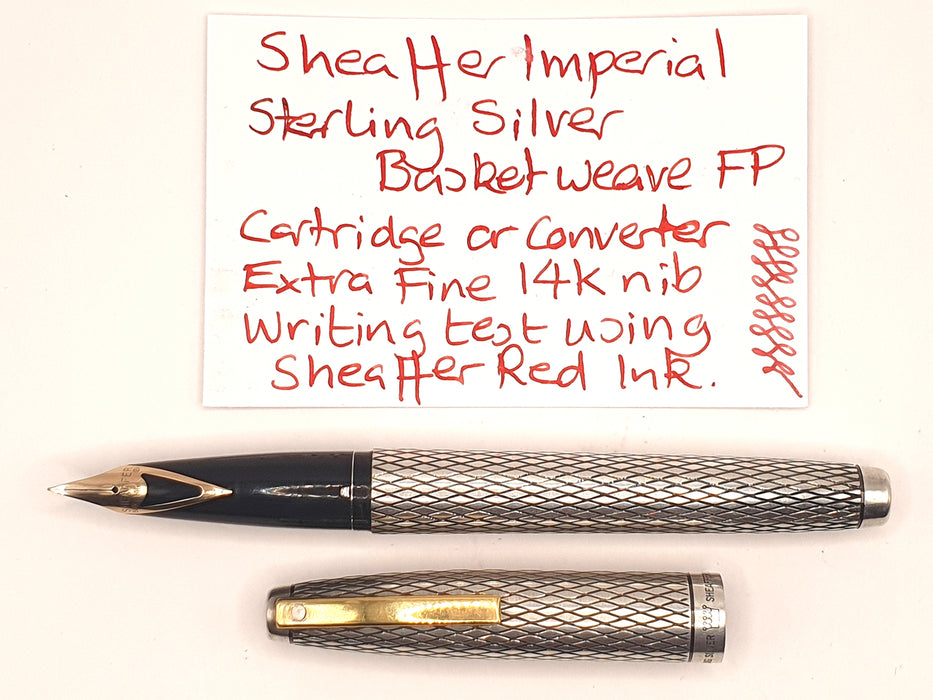 Vintage Sheaffer Imperial Sterling Silver Diamond Pattern with Gold Trim (14ct EF Nib)