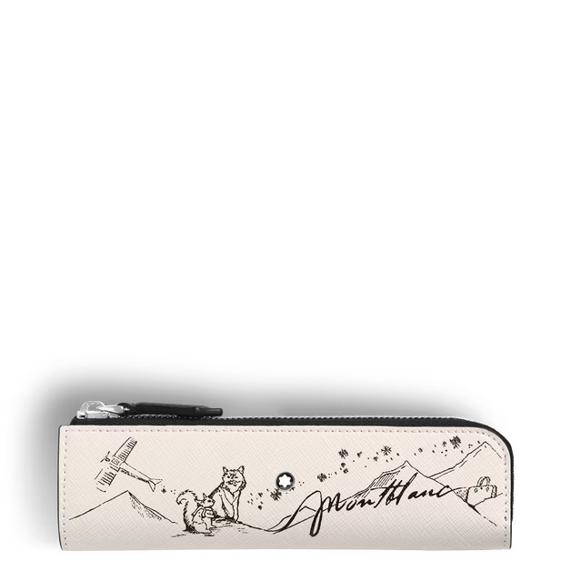 Montblanc Happy Holiday Fall Winter 2025 Ivory / Black 1-Pen Leather Case with Zip