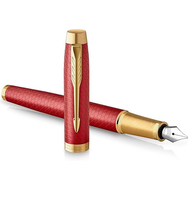 Parker IM Premium Fountain Pen Premium Red with Gold Trim