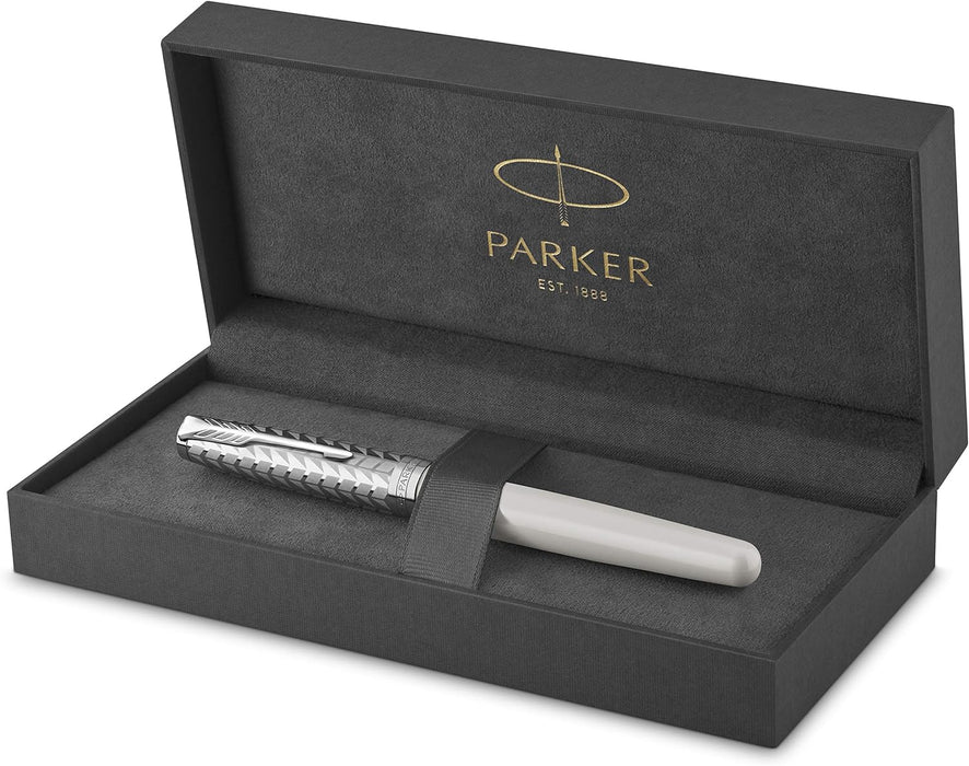 Parker Sonnet Metal & Pearl Fountain Pen with 18k Solid Gold Nib
