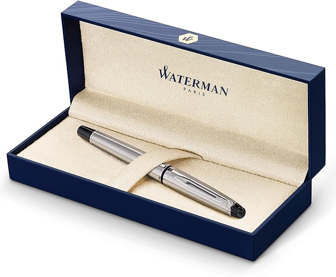 Waterman Expert Stainless Steel Fountain Pen with Chrome Trim