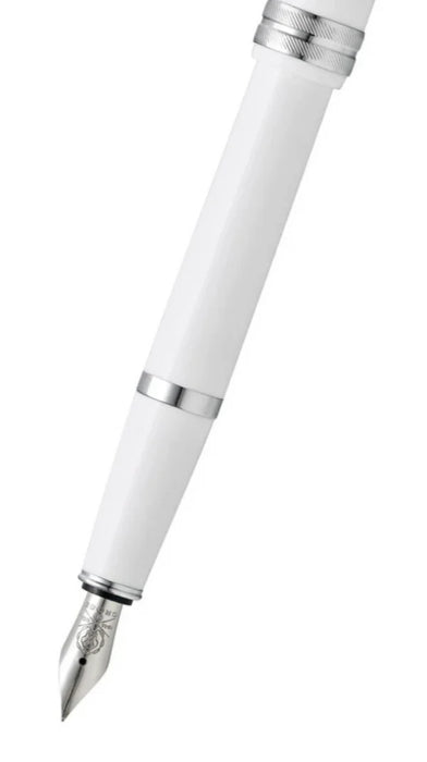 Cross Bailey Light White Fountain Pen with Chrome Trim