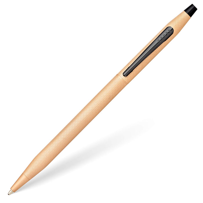 Cross Classic Century Brushed Rose Gold PVD Ballpoint Pen with Polished Black Trim