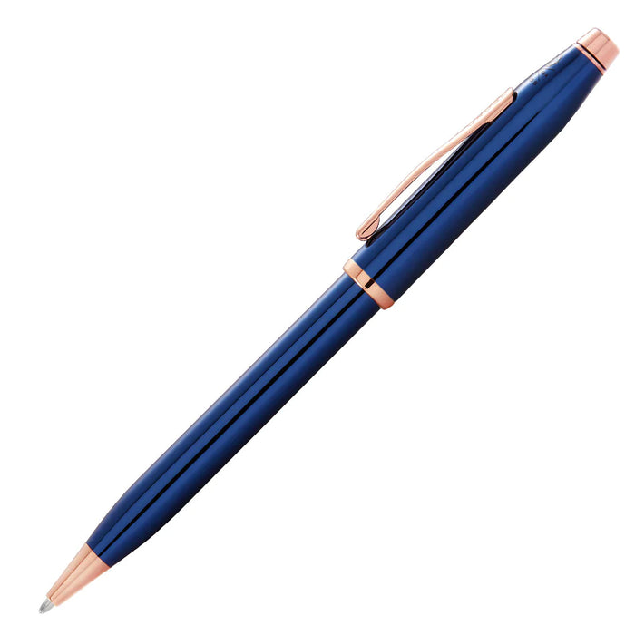 Cross Classic Century II Translucent Blue Ballpoint Pen with Rose Gold Trim