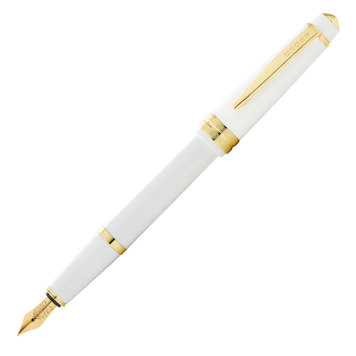 Cross Bailey Light White Fountain Pen with Gold Trim