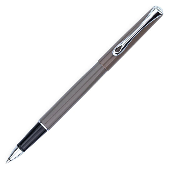 Diplomat Traveller Taupe Grey Rollerball Pen with Chrome Trim