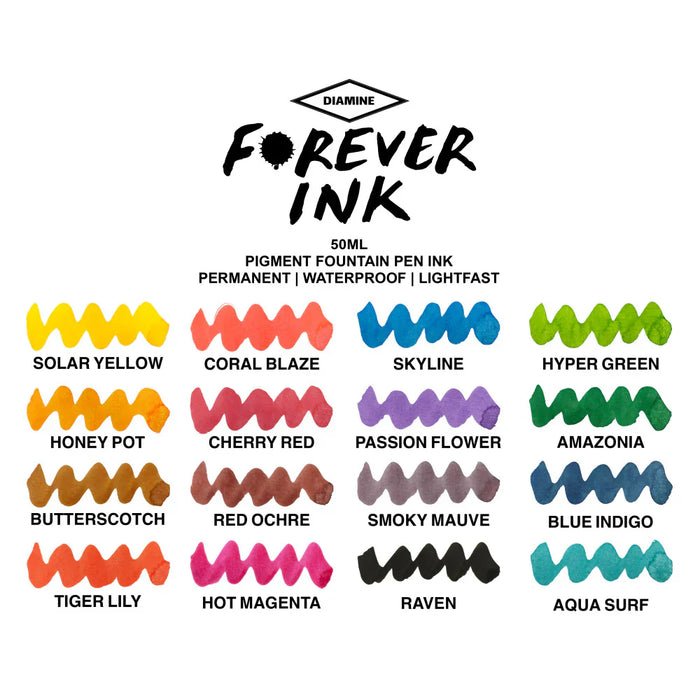 Diamine Forever Ink - Permanent Pigment 50ml Bottled Inks