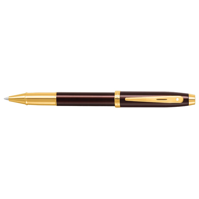 Sheaffer 100 Coffee Brown With PVD Gold Trims Rollerball Pen