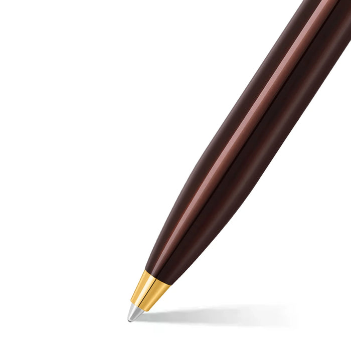 Sheaffer 100 E9370 Coffee Brown with PVD Gold Trims Ballpoint Pen
