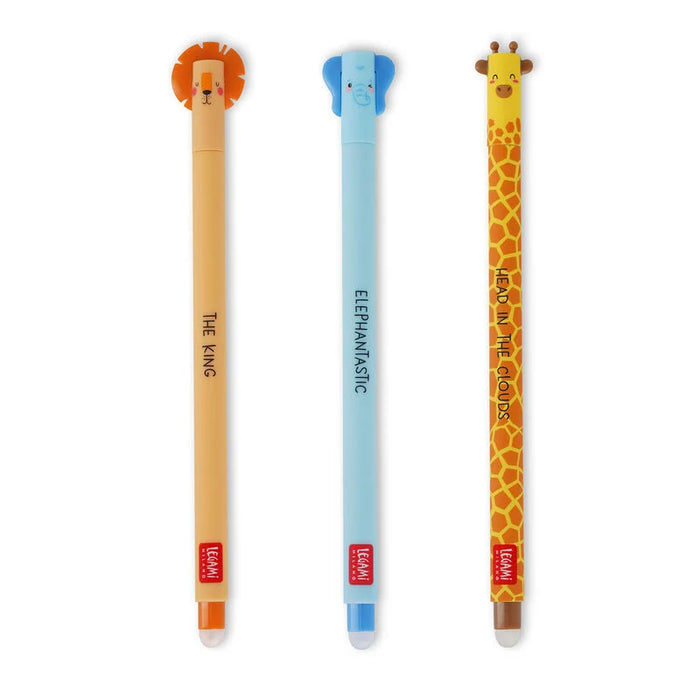 Legami Set of 3 Erasable Gel Pens - Savannah Edition