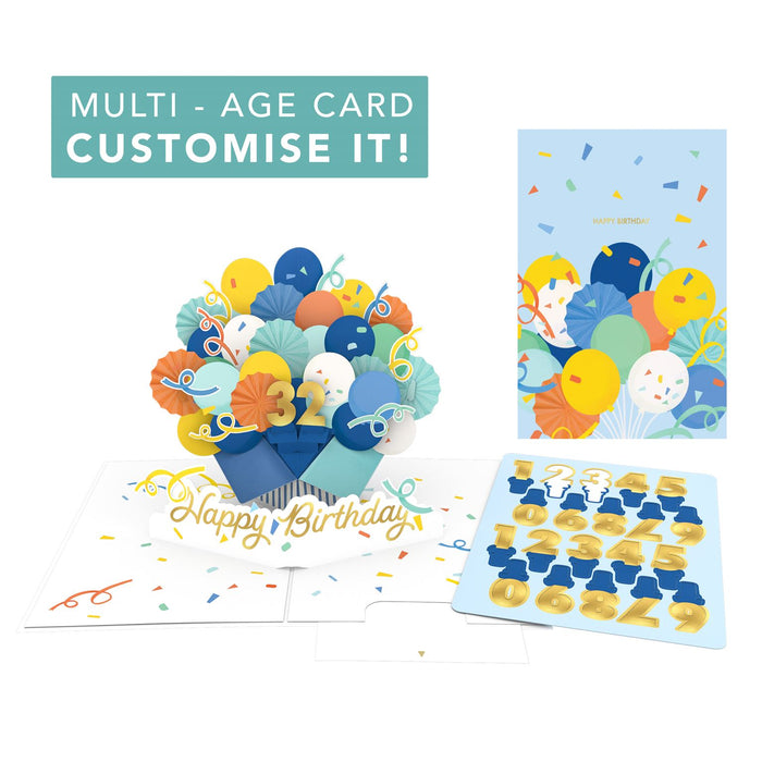 Origamo Kirigami Happy Birthday Custom Age Pop-Up Card
