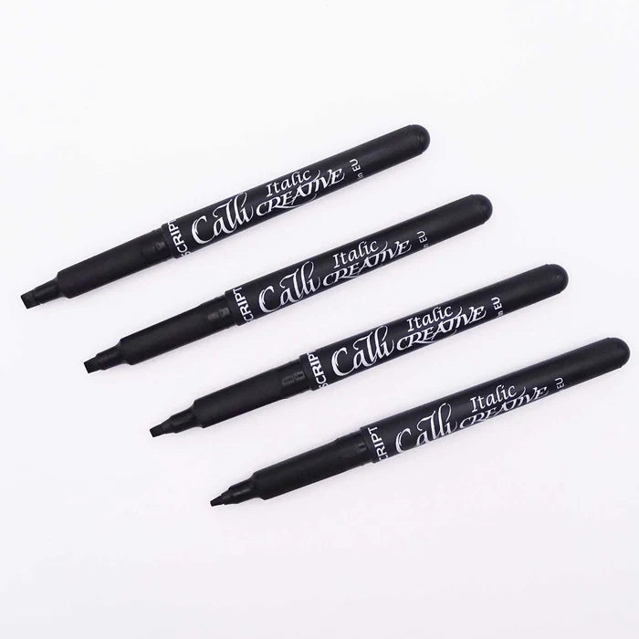 Manuscript Callicreative Black Italic Markers - Set of 4