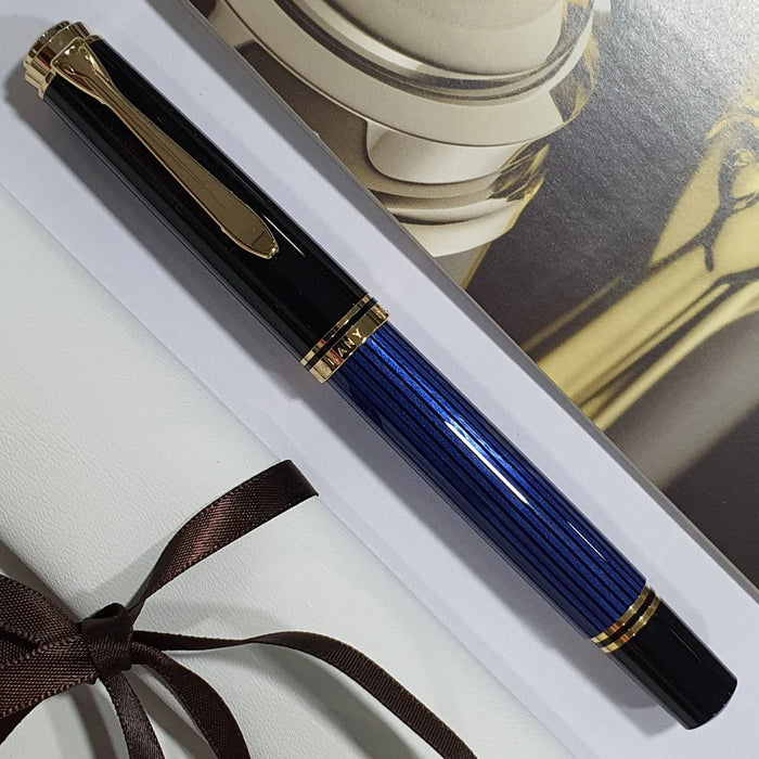 Pelikan Souveran 800 Black and Blue Plunger Fountain Pen M800