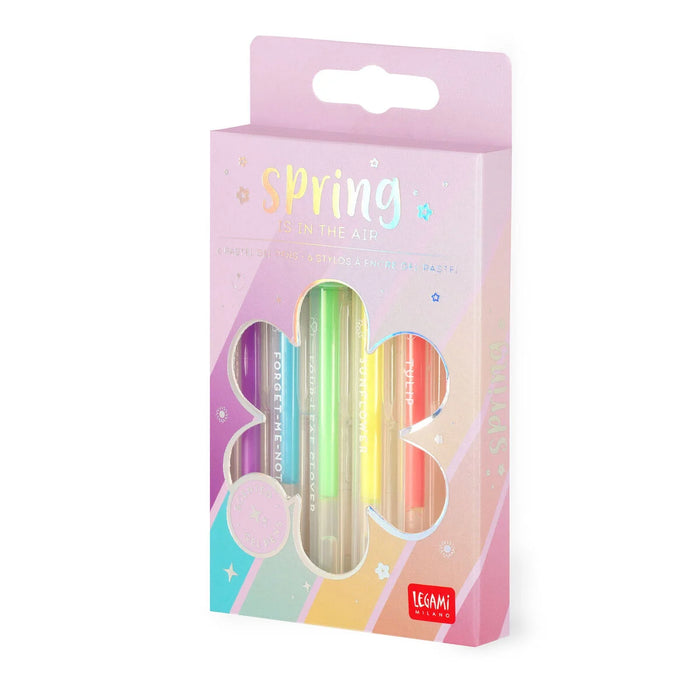 Legami Set of 6 Mini Pastel Gel Pens - Spring is in the Air