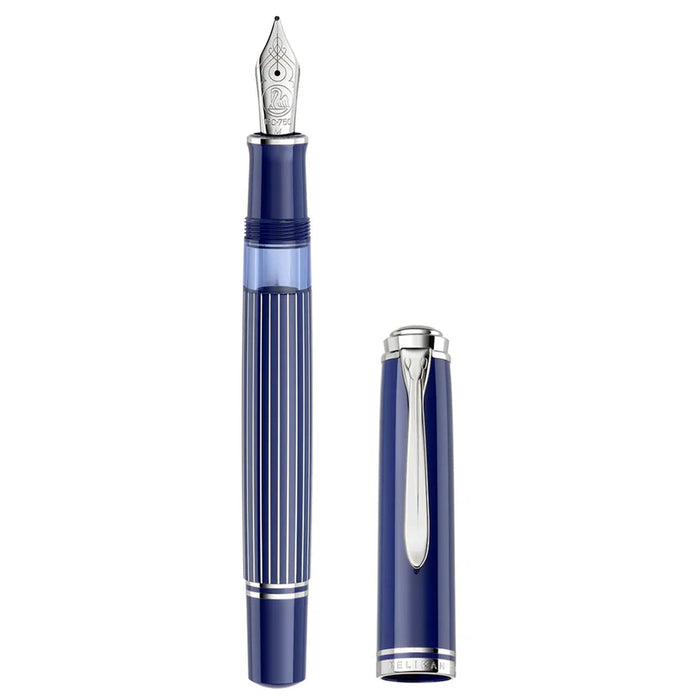 Pelikan Souveran M815 Metal Striped Blue Fountain Pen