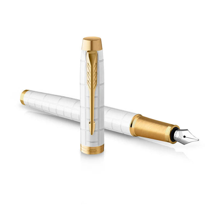 Parker IM Premium Fountain Pen Premium Pearl with Gold Trim