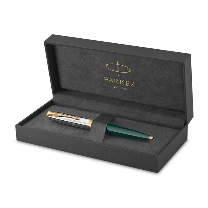 Parker 51 Premium Forest Green Ballpoint Pen with Gold Trim
